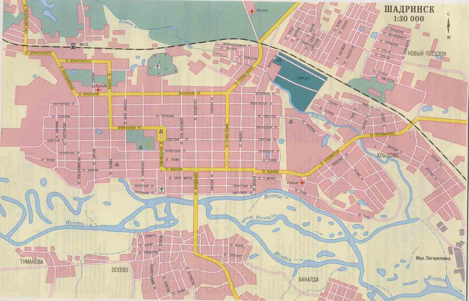 Карта города шадринска