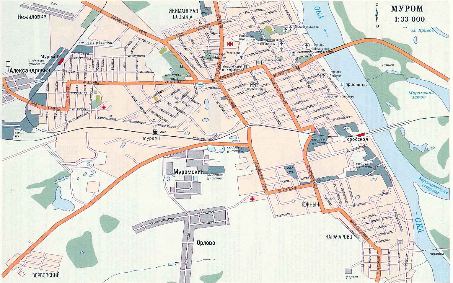 карта города Муром